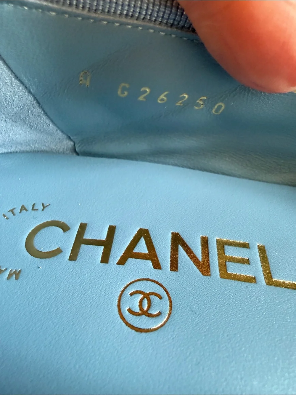 BNWT Chanel 26B Denim Light Blue Quilted Ballet Flat, Size 38.5